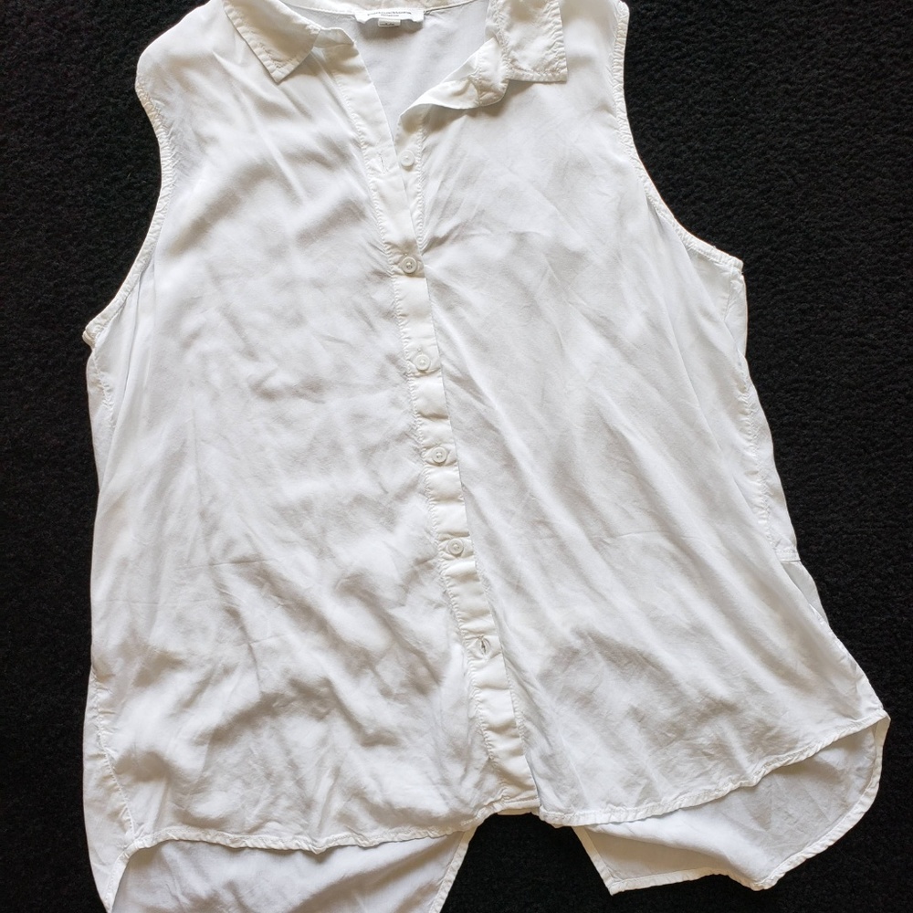 Beach Lunch Lounge Solid Button Down Tank - image 1